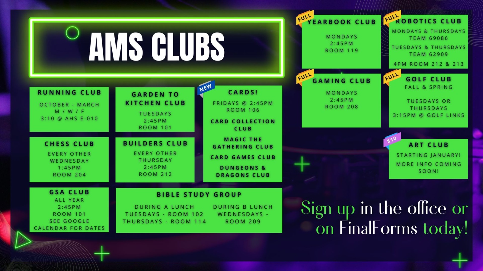 club info