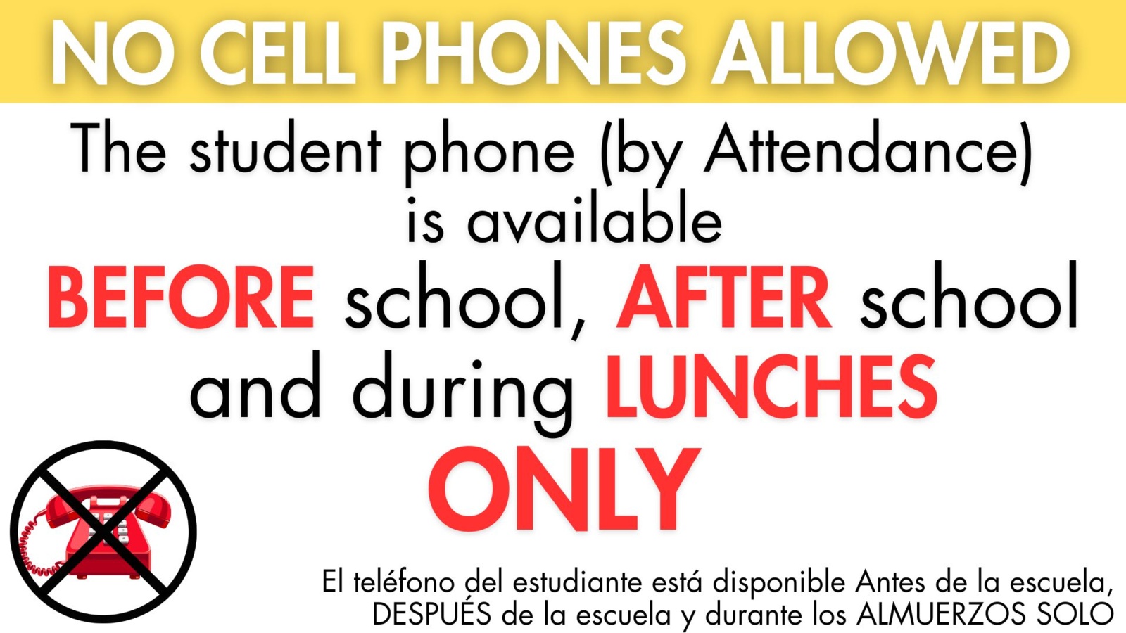 no cell phones